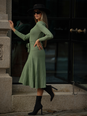 Vestido malha midi pormenor