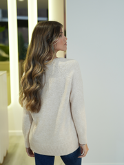 Camisola malha decote V